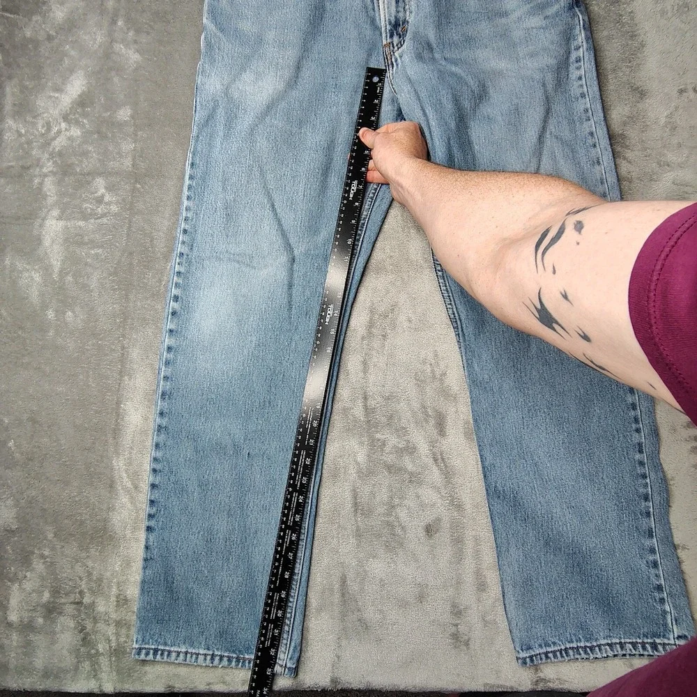 Y2K Levi's 505‎ Regular Fit Jeans Mens 38x34 Light Wash Blue Straight Leg Cotton